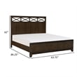 Pemberly Row Queen Bed with X Shaped Panel Accents Headboard in Dark Brown