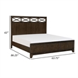 Pemberly Row Queen Bed with X Shaped Panel Accents Headboard in Dark Brown