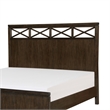 Pemberly Row Queen Bed with X Shaped Panel Accents Headboard in Dark Brown