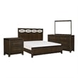 Pemberly Row 4 Pc Queen Bedroom Set with X Accents Headboard Dark Brown