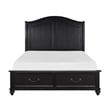 Pemberly Row Queen Size Platform Bed Panel Arch Design 2 Storage Drawers