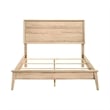 Pemberly Row Queen Bed Panel Design Melamine Laminate Natural Oak Brown Wood