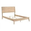 Pemberly Row Queen Bed Panel Design Melamine Laminate Natural Oak Brown Wood