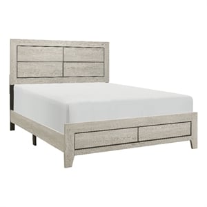 Pemberly Row California King Bed Faux Wood Grains Defined Accent Lines Brown
