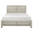 Pemberly Row California King Bed Faux Wood Grains Defined Accent Lines Brown