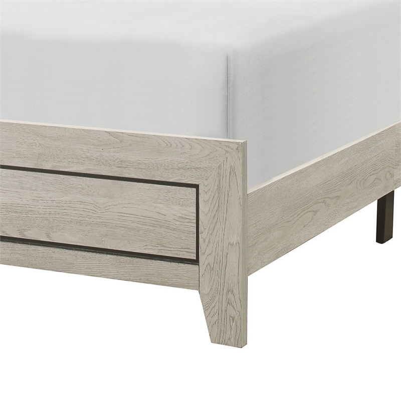 Pemberly Row California King Bed Faux Wood Grains Defined Accent Lines Brown