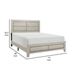 Pemberly Row California King Bed Faux Wood Grains Defined Accent Lines Brown
