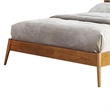 Pemberly Row Queen Size Platform Bed Low Profile Frame Panel Headboard Brown