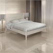 Pemberly Row King Size Platform Bed Low Profile Panel Headboard in Gray