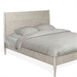 Pemberly Row King Size Platform Bed Low Profile Panel Headboard in Gray