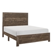 Pemberly Row 4 Piece Queen Size Bedroom Set with Panel Design in Brown