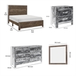 Pemberly Row 4 Piece Queen Size Bedroom Set with Panel Design in Brown