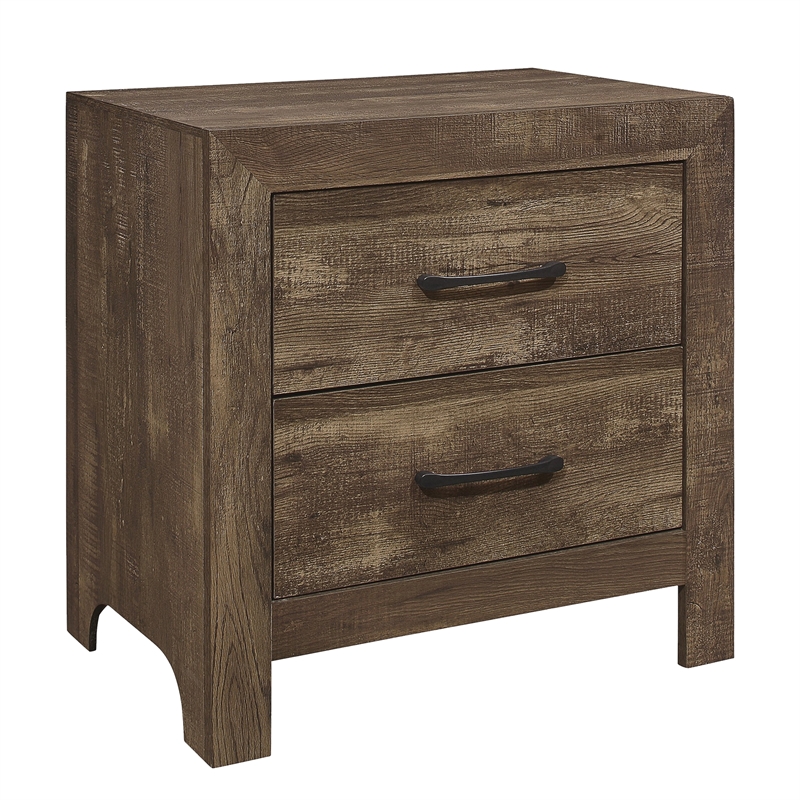 Pemberly Row 4 Piece Queen Size Bedroom Set with Panel Design in Brown