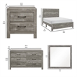 Pemberly Row 4 Piece Queen Size Bedroom Set Farmhouse Style in Gray Black