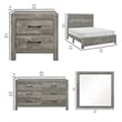 Pemberly Row 4 Piece Queen Size Bedroom Set Farmhouse Style in Gray Black
