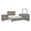 Pemberly Row 4 Piece Queen Size Bedroom Set Farmhouse Style in Gray Black