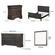 Pemberly Row 4 Piece Queen Size Bedroom Set Transitional Stained Gray Finish