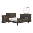 Pemberly Row 4 Piece Queen Size Bedroom Set Transitional Stained Gray Finish