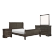 Pemberly Row 4 Piece California King Bedroom Set Brass Handles Stained Gray
