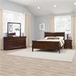 Pemberly Row 4 Piece Queen Bedroom Set Antique Brass Handles Cherry Brown