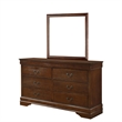 Pemberly Row 4 Piece Queen Bedroom Set Antique Brass Handles Cherry Brown