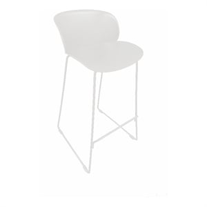 Pemberly Row 30 Inch Barstool Chair Set of 2 Curved Back White Metal Legs