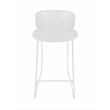 Pemberly Row 30 Inch Barstool Chair Set of 2 Curved Back White Metal Legs