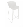 Pemberly Row 30 Inch Barstool Chair Set of 2 Curved Back White Metal Legs