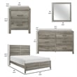 Pemberly Row 4 Pc Queen Size Bedroom Set Slatted Panel Weathered Gray Finish