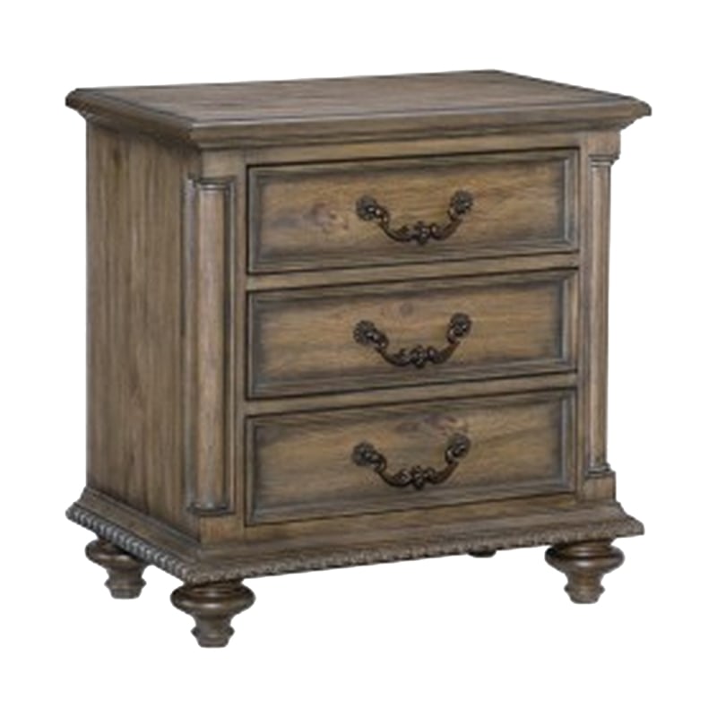 Pemberly Row 4 Pc Queen Bedroom Set Velvet Sleigh Design Weathered Wood