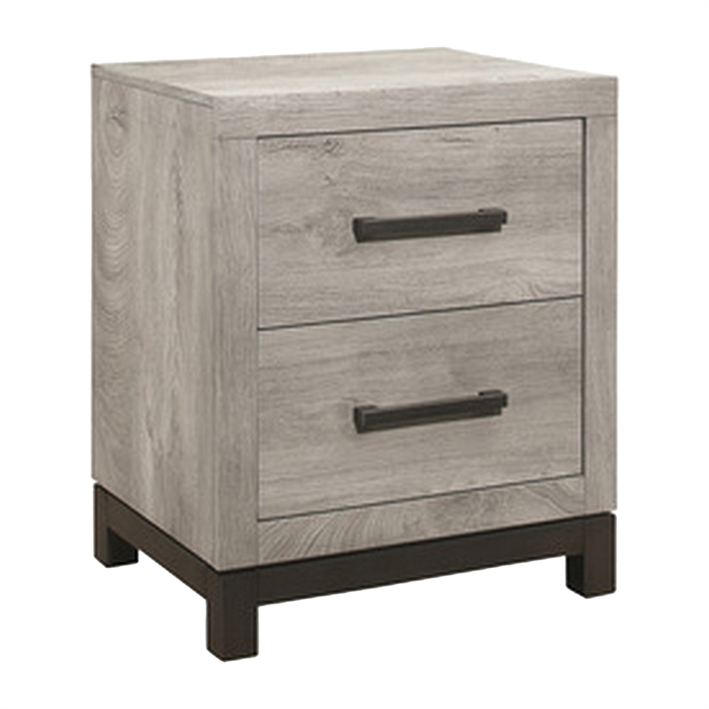 Pemberly Row 4 Pc Queen Size Bedroom Set in Light Gray and Brown Modern