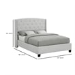Pemberly Row Queen Size Bed Tufted Wingback Headboard Dove Gray Upholstery