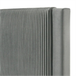 Pemberly Row Queen Size Platform Bed Light Gray Upholstery Textured Headboard