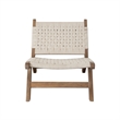 Pemberly Row Accent Chair Boho Natural Rope Woven Walnut Brown Wood Frame