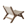 Pemberly Row Accent Chair Boho Natural Rope Woven Walnut Brown Wood Frame