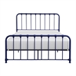 Pemberly Row Full Size Metal Bed in Blue Spindle Design Heavy Duty Slat Support