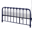 Pemberly Row Full Size Metal Bed in Blue Spindle Design Heavy Duty Slat Support
