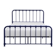 Pemberly Row Twin Size Metal Bed in Blue Spindle Design Heavy Duty Slat Support
