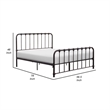 Pemberly Row Full Size Metal Bed Bronze Spindle Design Heavy Duty Slat Support