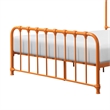 Pemberly Row Twin Size Metal Bed in Orange Spindle Design Heavy Duty Slat