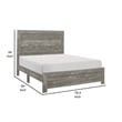 Pemberly Row King Size Bed Farmhouse Style in Gray Finish Wood Veneer