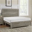 Pemberly Row King Size Bed Farmhouse Style in Gray Finish Wood Veneer