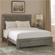 Pemberly Row King Size Bed Farmhouse Style in Gray Finish Wood Veneer