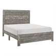 Pemberly Row King Size Bed Farmhouse Style in Gray Finish Wood Veneer