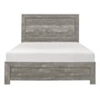 Pemberly Row King Size Bed Farmhouse Style in Gray Finish Wood Veneer