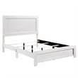 Pemberly Row Full Size Bed Farmhouse Style in White Finish Wood Veneer