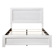 Pemberly Row Full Size Bed Farmhouse Style in White Finish Wood Veneer