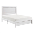 Pemberly Row Twin Size Bed Farmhouse Style in White Finish Wood Veneer