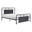 Pemberly Row Full Size Metal Bed Rounded Profile Mottled Silver Finish Panels