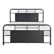 Pemberly Row Full Size Metal Bed Rounded Profile Mottled Silver Finish Panels